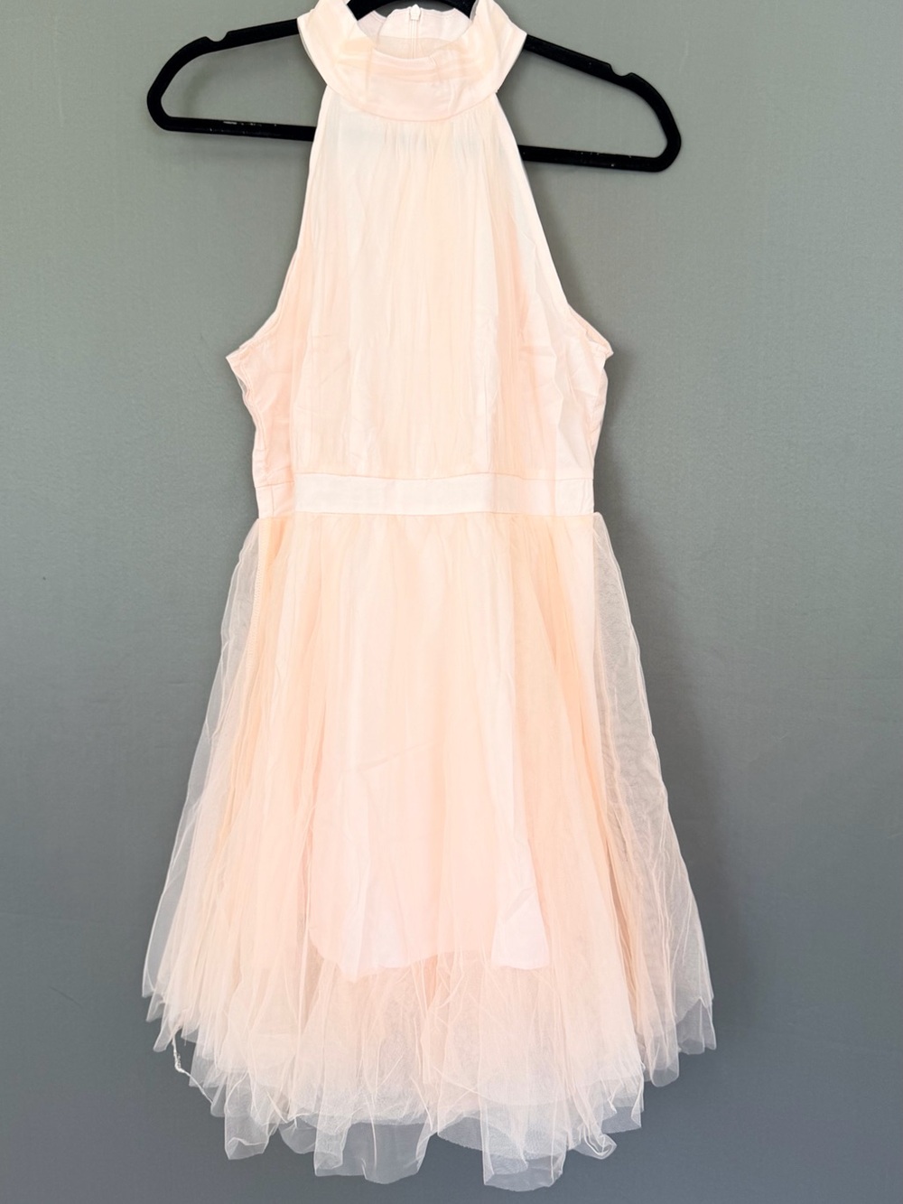Woman’s' Halter Tulle Dress in Blush Pink